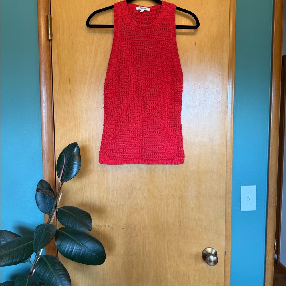 Madewell Red Crochet Tank Top